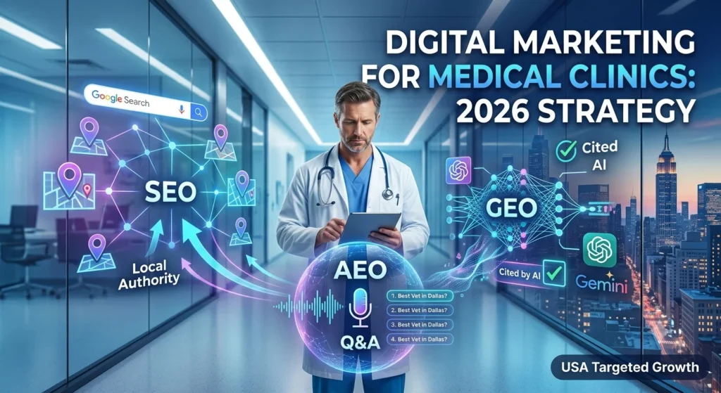 Digital Marketing for Medical Clinics, infographic